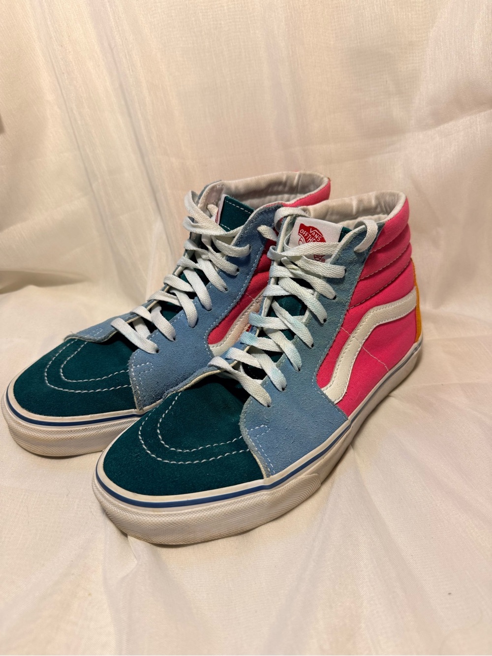 Vans Vans Sk8-Hi Colorblock Sneakers - Teal, Light Blue & Hot Pink